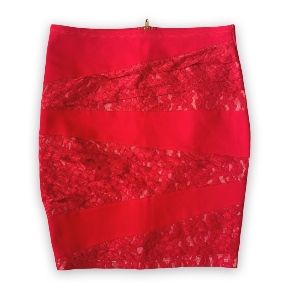 Sexy Red Lace Body by Victoria Mini Skirt - Picture 1 of 9